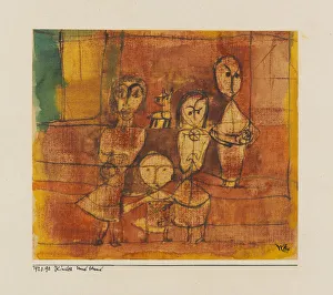 Drucke von Kinderspiele mit dem Hund, 1920; Privatbesitz Paul Klee Drucke: Kind und Hund (Child and Dog), 1920. Ersteller: Klee, Paul (1879-1940)