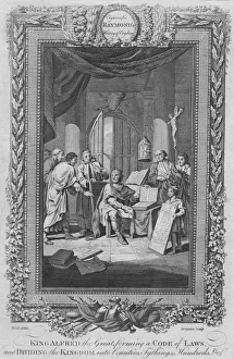 King Alfred The Great Drucke: King Alfred the Great, forming a Code of Laws