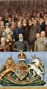 König Georg V bei der Cup-Final-Spielzeit im Wembley-Stadion am 23. April 1927 (ca. 1935)