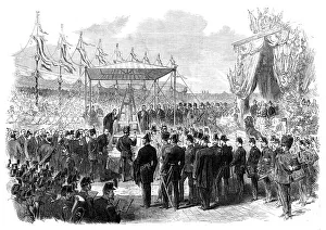 Civil Engineering History Drucke: The King of Holland laying the foundation-stone of the Amsterdam ship-canal locks
