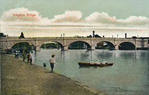 London Riverbank Scenes Drucke: Kingston Bridge, 1908