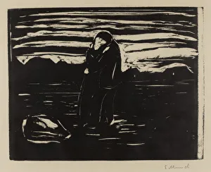 Drucke von Ein Kuss im Feld, 1905; Privatbesitz Edvard Munch Drucke: Ein Kuss im Feld, 1905. Künstler: Munch, Edvard (1863-1944)