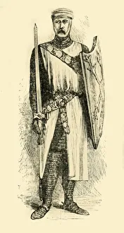 Crusades Art Drucke: A Knight Templar, 1890. Creator: Unknown