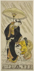 Schlagen Schnee von einer Paar Stiefeln, um ca. 1730er Jahre. Ersteller: Torii Kiyomasu