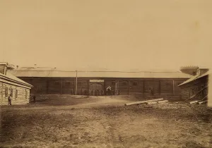 Black And White Prison Photos Drucke: Korsakov Prison for Exiled Convicts, 1880-1899. Creator: Innokenty Ignatievich Pavlovsky