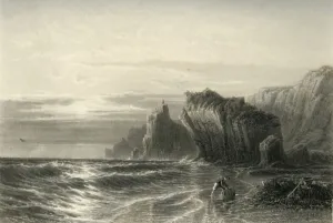 Cornwall England Landmarks Drucke: Kynance Rocks, Cornwall, c1870