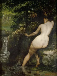 Drucke von Die Quelle, 1868. Im Bestand des Musée d'Orsay, Paris Gustave Courbet Drucke: Die Quelle, 1868
