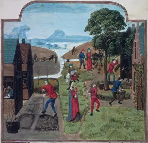 Medieval Farming Practices Drucke: Labours of the Months, c1475-c1500. Creator: Unknown