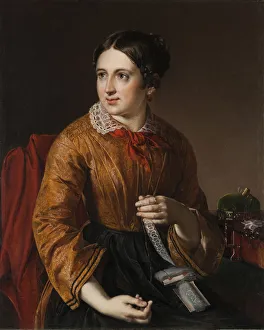 Romanticism Oil Paintings Drucke: By a lace insert