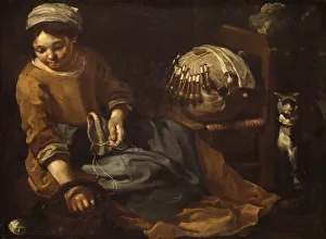 Die Seidenschneiderin, um 1665. Ersteller: Bernhard Keil