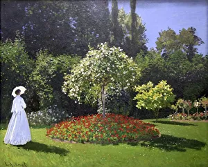 Drucke von Frau im Garten, 1867. Detailschau. Im Bestand des Hermitages zu Sankt Petersburg Claude Monet Drucke: Frau im Garten, 1867. Künstler: Claude Monet
