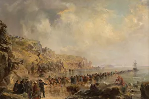 Anlanden der Strandseite des Atlantik-Kabels, 1866. Schöpfer: Robert Charles Dudley