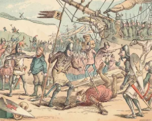 Die Landung Wilhelms des Eroberers um 1884. Künstler: Thomas Strong Seccombe