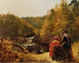 Aberdeen Archives Artwork Drucke: Landscape with Figures, 1830s. Creator: Unknown