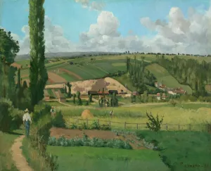 Drucke von Bildnis des Landschafts an der Villa Les Patis in Pontoise im Jahr 1868 Camille Pissarro Drucke: Landchaft bei Les Patis, Pontoise, 1868. Schöpfer: Camille Pissarro