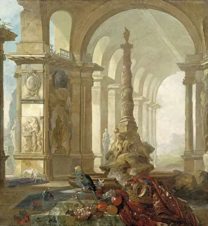 Heritage Art Sweden Drucke: Landscape with palace interior. Creator: Johan Pasch