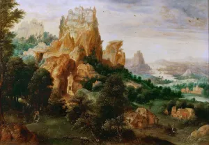 Early Netherlandish Artwork Drucke: Landscape with the Parable of the Good Samaritan