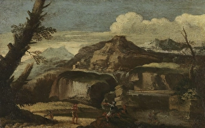 Oil On Canvas Heritage Images Drucke: Landscape, probably c1700. Creator: Unknown