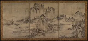 Muromachi Period Painting Drucke: Landscape, second half of the 1500s. Creator: Unknown