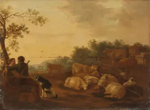 Landchaft mit Schäferin und Hirten, um 1632 von Willem Ossenbeeck gegründet