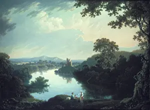 Romantic Era Oil Painting Drucke: Landscape in Wales, 1809. Creator: Thomas Wright