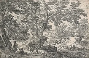 Dutch Landscape Artists Drucke: Landscape with, in left foreground