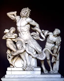 Drucke von Der Laokoon von den Künstlern Agesander, Polydoros und Atheneodoros aus dem Jahr 50 n. Chr., ist im Vatikanischen Museum erhalten Vatikanstadt Drucke: Der Laokoon von Agesander, Polydoros und Athanodoros aus dem Jahr 50 n