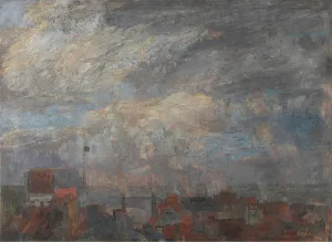 James Ensor Art Drucke: Large View over the Rooftops of Ostend, 1884. Creator: James Ensor