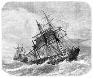 Der späte Zusammenstoß vor The Lizard: H.M.S. Terrible zieht die Calcutta in Plymouth, 1869. Künstler: Unbekannt.
