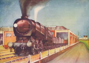 Steam Train England Drucke: Latest Austerity Freight Engine, S. R. at Southampton Docks, 1940