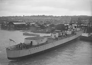 Start einer unbekannten Schiffahrt in der Werft von Samuel J. White, Schöpfer: Kirk & Söhne aus Cowes