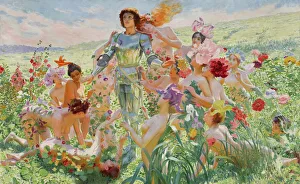 Drucke von Der Ritter der Blumen, 1894. Im Bestand des Musée d'Orsay, Paris W Drucke: Der Ritter der Blumen, 1894