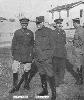 General Sarrail, Oberbefehlshaber, und der englische General Mahon. 1916. Künstler: Hubert Jacques.