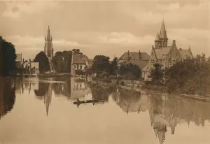 Bruges Cityscape Photography Drucke: Le Lac d Amour, c1928