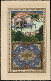 Der Affe und der Leoparden, 1837-1839. Schöpfer: Imamschah Bachschi Lachori