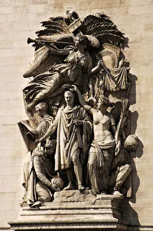 Allegorical Figure Sculpture Drucke: Le Triomphe de 1810, Arc de Triomphe, Paris, France. Creator: Jean-Pierre Cortot