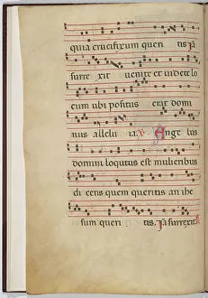Blatt 1 aus einem Antifonalfragment (Versus), um ca. 1275 von unbekanntem Künstler