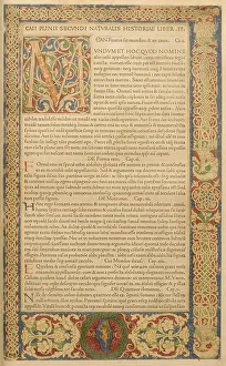 Renaissance Illuminated Manuscripts Drucke: Leaf from Canzoniere e Trionfi, 1473. Creator: Unknown