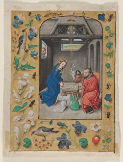 Blatt aus einem Buch der Stunden entfernt von einer Darstellung der Geburt Christi um 1500