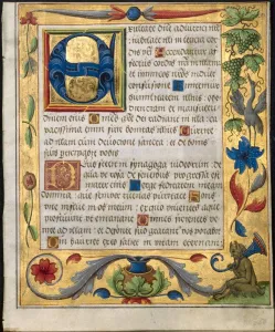 Blatt aus einem Psalter und Gebetsbuch mit ornamentalem Rand, ... (verso)