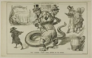 Black And White Caricature Art Drucke: The League Hydras Gone Wrong in Its Heads