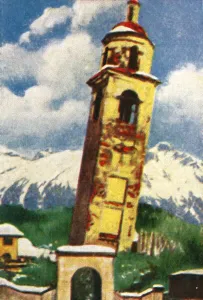 Cigarette Card Album Images Drucke: The Leaning Tower of St Moritz, c1928. Creator: Unknown