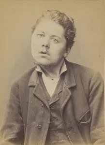 Alphonse Bertillon Mugshot Drucke: Lefebvre. Eugene, Anatole. 28 ans, ne le 2 / 7 / 66 a St Pierre (Eure)