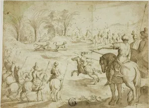 Black And White Wildlife Images Drucke: Leopard Hunt in Persia, n.d. Creator: Unknown