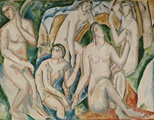 Naked Women In Art Drucke: Les baigneuses, c1908. Creator: Andre Derain