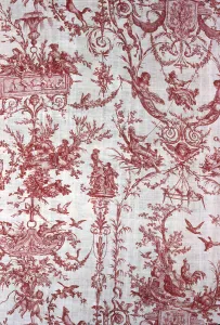Drucke von Die Escarpolette,(Der Schwung),Stoffe zum Einrichten,Frankreich,c. 1789.Der Entwurf vonJeanBaptisteHuet nachJeanHonoreFragoardt,DurchgeführtvonChristophP.Oberkampf Jean-Honore Fragonard Drucke: Die Escarpolette,(Der Schwung)