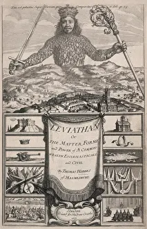 British Library Artwork Drucke: Leviathan, 1651. Creator: Unknown