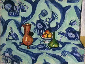 Drucke von Stillleben mit blauem Tischtuch, 1909 Henri Matisse Drucke: Stillleben mit blauem Tischtuch, 1909. Künstler: Henri Matisse