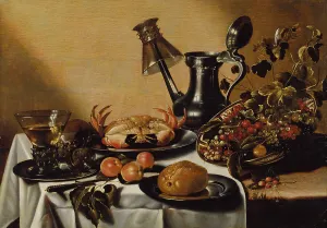 Heritage Art From Netherlands Drucke: Still Life with Crab and Fruit. Creator: Unknown