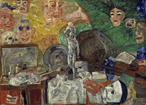 Allegory In Literature Artwork Drucke: Still Life in the studio, 1889